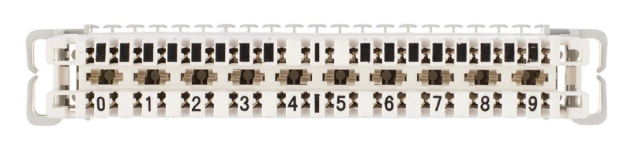 Фото Плинт ПВТ-10Р Эконом, LSA plus, 10 пар неразмыкаемые контакты 0...9 (900000-01072)
