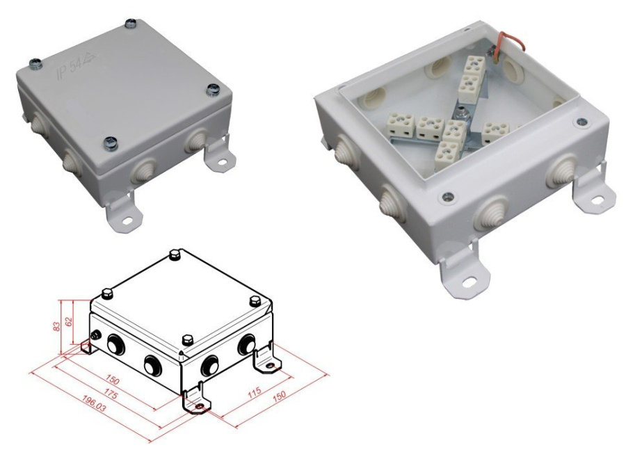 Фото КМ-О (16к)-IP55-1515, восемь вводов