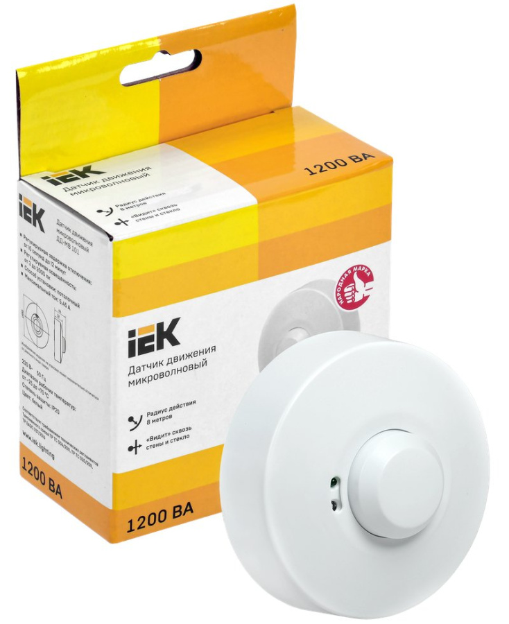 Фото Датчик движения ДД-МВ101 1200Вт 360град 8м IP20 белый (LDD11-101MB-1200-001)