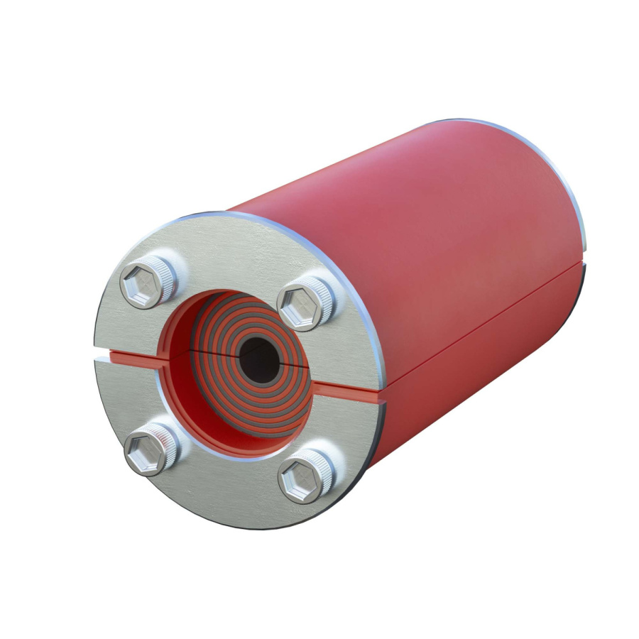 Фото Проходка круглая, нержавеющая, D43х40 мм для кабелей D4-23 мм (DXF3113)