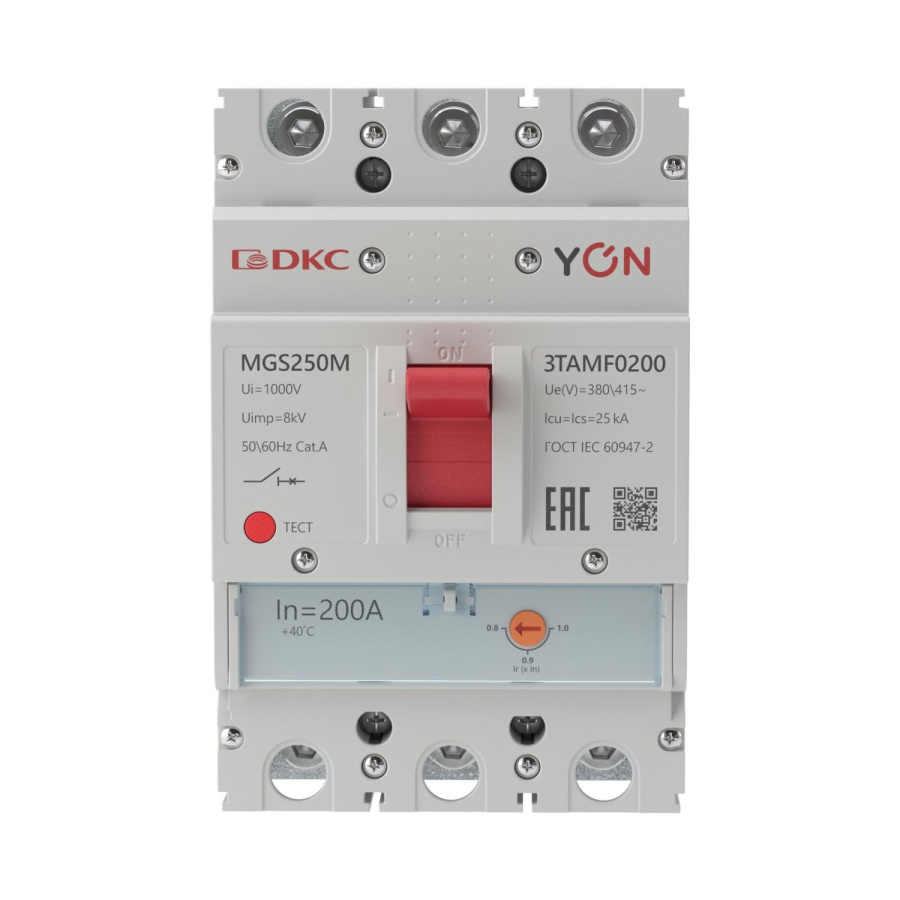 Фото YON MGS250 3P 160-200A 25kA (MGS250M-3TAMF0200)