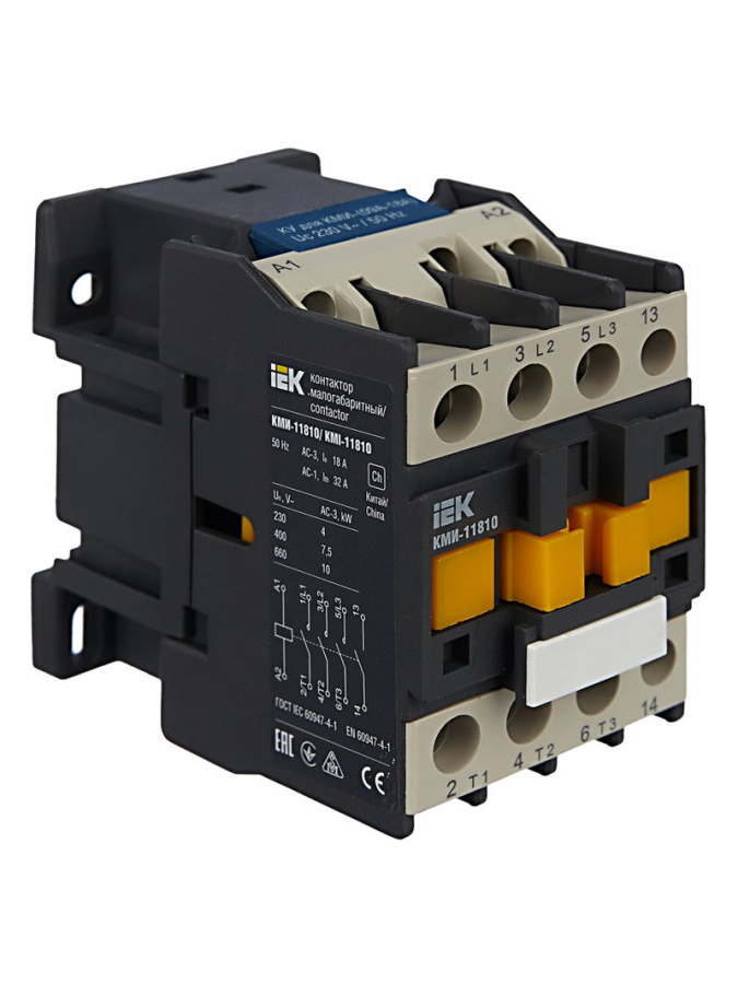 Фото Контактор КМИ-11810 18А 230В/АС3 1NO (KKM11-018-230-10)