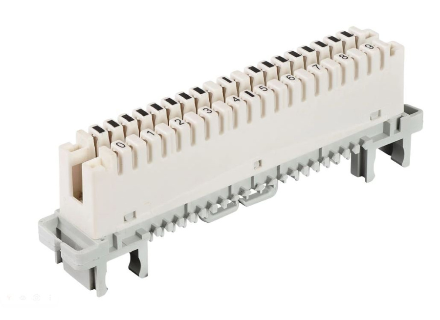 Фото Плинт универсальный ПВТ-10Р-5е, 10 пар размыкаемые контакты 0...9 (120902-00081)