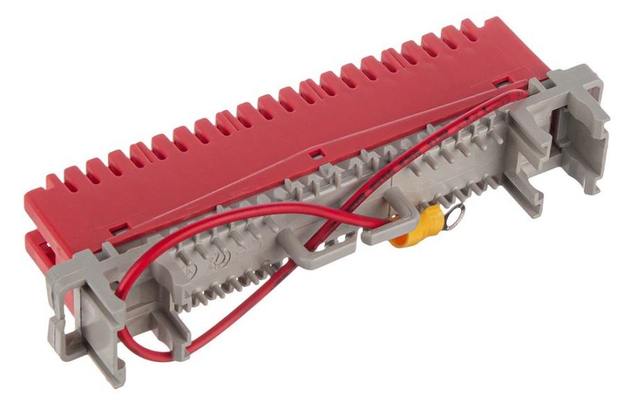 Фото Плинт заземления универсальный ПВТ 10 пар, красный (120902-00094)