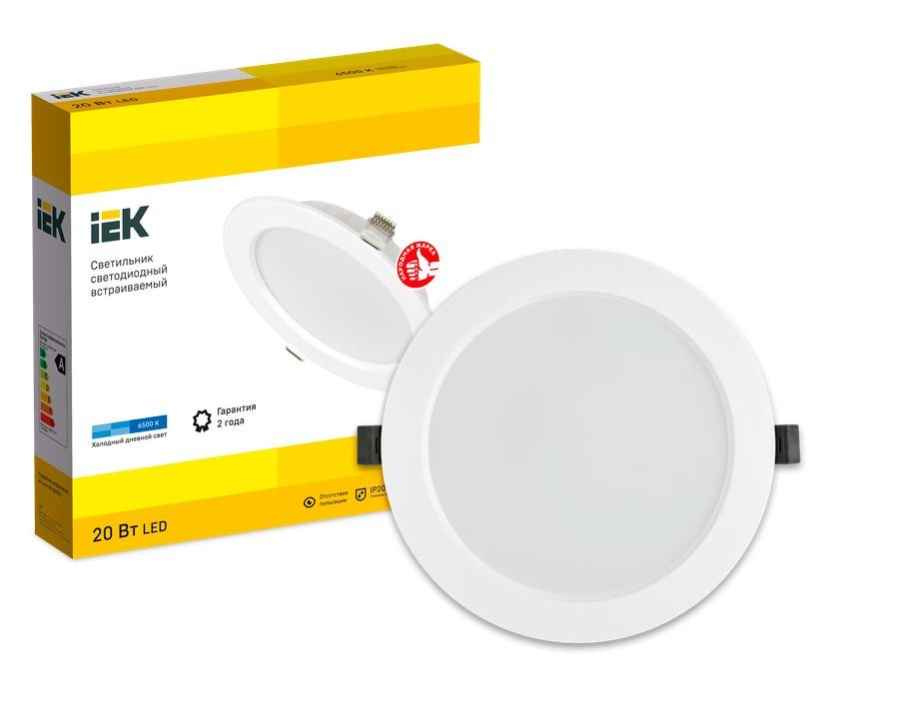 Фото Светильник светодиодный ДВО 1614 20Вт 6500К круг белый (LDVO0-1614-20-6500-K01)