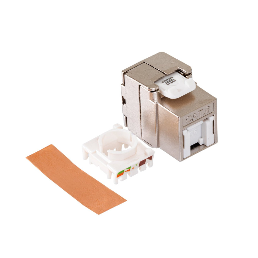 Фото Модуль Keystone кат.6, STP, 1xRJ45, T568A/B, без инструмента, белый (DR-510720)