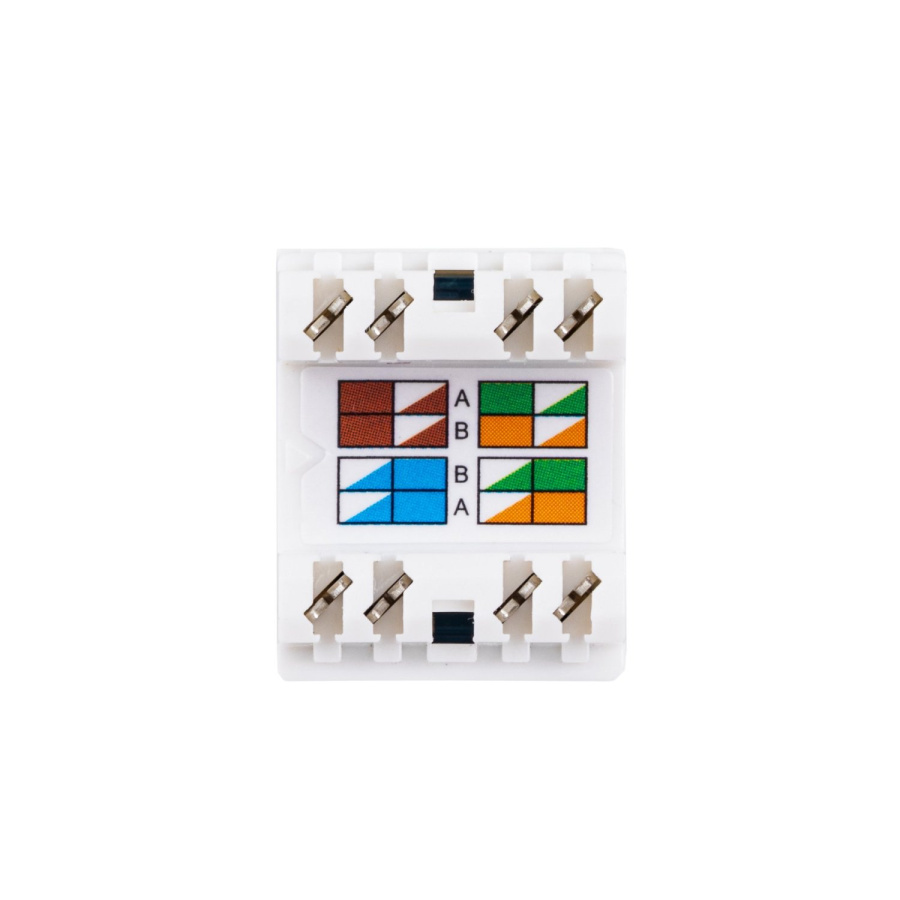 Фото Модуль Keystone кат.5e, UTP, 1xRJ45, T568A/B, 180, белый (DR-510010)