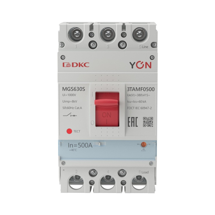 Фото YON MGS630 3P 400-500A 60kA (MGS630S-3TAMF0500)