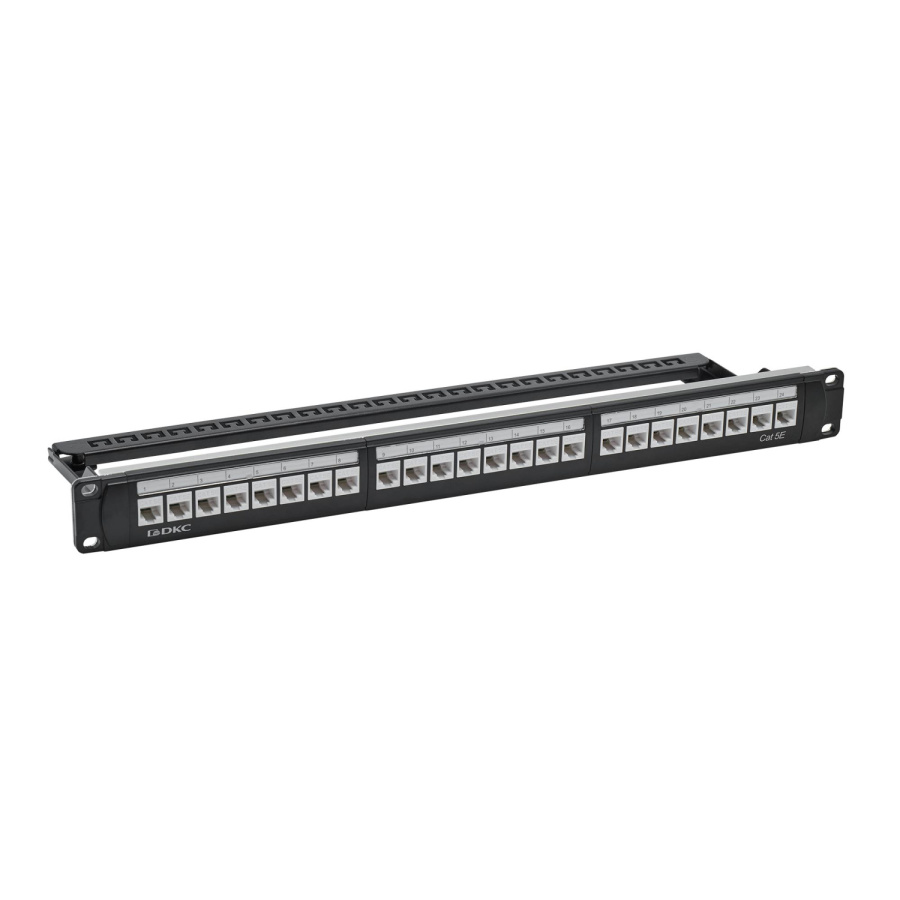 Фото Патч-панель 19", 1U, CAT5E, 24 модуля RJ45, неэкранированная (RN5PPU24)