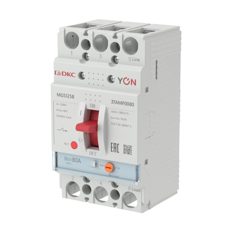 Фото YON MGS125 3P 64-80A 18kA (MGS125B-3TAMF0080)